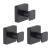 KIBI USA KBA1601MB-3PC Blaze Bathroom Towel & Robe Hook 3-Piece in Matte Black