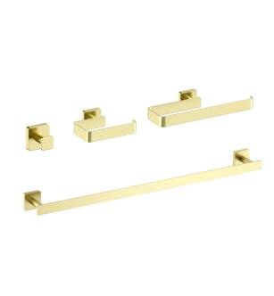 KIBI USA C-KBA16-4BG Blaze 4-Piece Bathroom Hardware Set in Brushed Gold