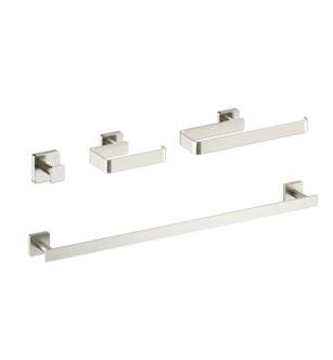 KIBI USA C-KBA16-4BN Blaze 4-Piece Bathroom Hardware Set in Brushed Nickel