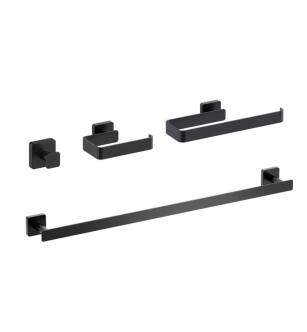 KIBI USA C-KBA16-4MB Blaze 4-Piece Bathroom Hardware Set in Matte Black