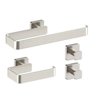 KIBI USA C-KBA16-4BN-1 Blaze 4-Piece Bathroom Hardware Set in Brushed Nickel