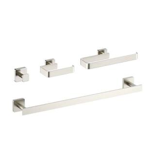 KIBI USA C-KBA16-4BN-2 Blaze 4-Piece Bathroom Hardware Set in Brushed Nickel