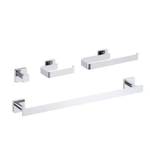 KIBI USA C-KBA16-4CH-2 Blaze 4-Piece Bathroom Hardware Set in Chrome