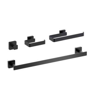 KIBI USA C-KBA16-4MB-2 Blaze 4-Piece Bathroom Hardware Set in Matte Black