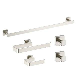 KIBI USA C-KBA16-5BN Blaze 5-Piece Bathroom Hardware Set in Brushed Nickel