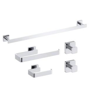 KIBI USA C-KBA16-5CH Blaze 5-Piece Bathroom Hardware Set in Chrome