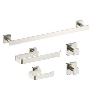 KIBI USA C-KBA16-5BN-1 Blaze 5-Piece Bathroom Hardware Set in Brushed Nickel