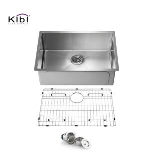 KIBI USA K1-S28 28" Handcrafted Undermount Single Bowl 16 gauge Stainless Steel Kitchen Sink
