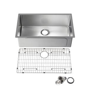 KIBI USA K1-S30 30" Handcrafted Undermount Single Bowl 16 gauge Stainless Steel Kitchen Sink