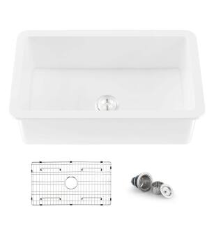 KIBI USA K2-S32 Landis 32" Fireclay Kitchen Undermount Sink Single Bowl