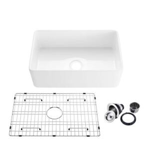 KIBI USA K2-SF30 Pure 30" Farmhouse Kitchen Fireclay Sink