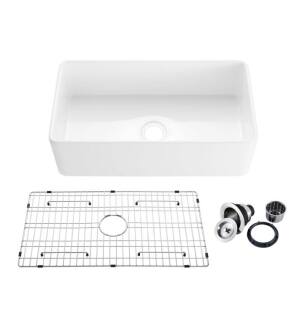 KIBI USA K2-SF33 Pure 33" Farmhouse Kitchen Fireclay Sink