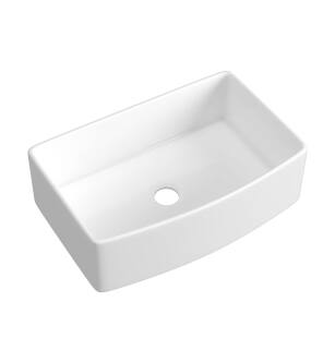 KIBI USA K2-SF33C Pure 33" Curved Apron Front Farmhouse Kitchen Fireclay Sink