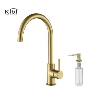 KIBI USA C-KKF2001BG-KSD100BG Lowa Single Handle Bar Sink Faucet with Soap Dispenser