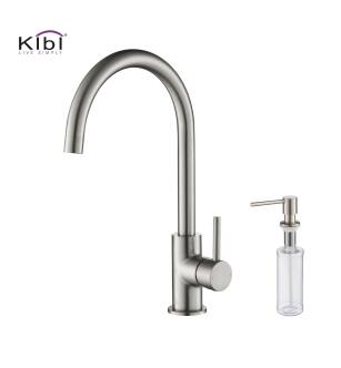 KIBI USA C-KKF2001BN-KSD100BN Lowa Single Handle Bar Sink Faucet with Soap Dispenser
