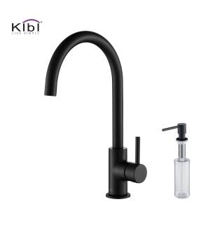 KIBI USA C-KKF2001MB-KSD100MB Lowa Single Handle Bar Sink Faucet with Soap Dispenser