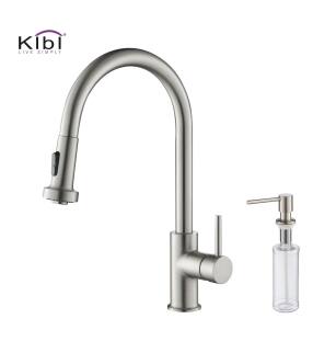 KIBI USA C-KKF2002BN-KSD100BN Casa Single Handle Pull Down Kitchen Sink Faucet with Soap Dispenser