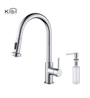 KIBI USA C-KKF2002CH-KSD100CH Casa Single Handle Pull Down Kitchen Sink Faucet with Soap Dispenser