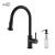 KIBI USA C-KKF2002MB-KSD100MB Casa Single Handle Pull Down Kitchen Sink Faucet with Soap Dispenser