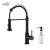 KIBI USA C-KKF2003MB-KSD100MB Aurora Single Handle Pull Down Kitchen Sink Faucet with Soap Dispenser