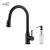 KIBI USA C-KKF2005MB-KSD100MB Napa Single Handle Pull Down Kitchen Sink Faucet with Soap Dispenser