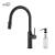 KIBI USA C-KKF2008MB-KSD100MB Hilo Single Handle Pull Down Kitchen Sink Faucet with Soap Dispenser