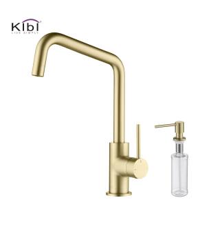 KIBI USA C-KKF2012BG-KSD100BG Macon Single Handle Bar Sink Faucet with Soap Dispenser
