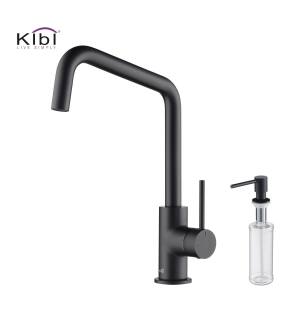 KIBI USA C-KKF2012MB-KSD100MB Macon Single Handle Bar Sink Faucet with Soap Dispenser