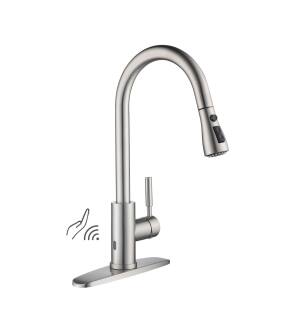 KIBI USA F102BN-S Single Handle Pull Down Kitchen Faucet With Touch Sensor