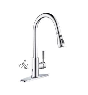 KIBI USA F102CH-S Single Handle Pull Down Kitchen Faucet With Touch Sensor