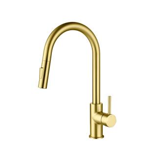 KIBI USA KKF2013BG Circular Single Handle Pull Down Kitchen Faucet