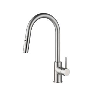 KIBI USA KKF2013BN Circular Single Handle Pull Down Kitchen Faucet