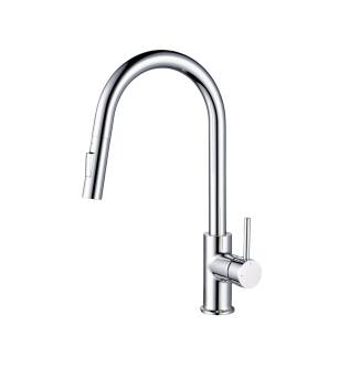 KIBI USA KKF2013CH Circular Single Handle Pull Down Kitchen Faucet