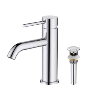 KIBI USA F201CH Single Handle Bathroom Sink Faucet with Pop Up Drain in Chrome