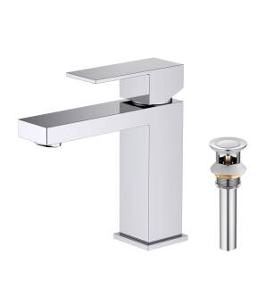 KIBI USA F202CH Single Handle Bathroom Sink Faucet with Pop Up Drain in Chrome