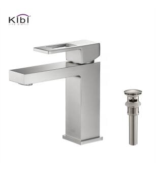 KIBI USA C-KBF1002BN-KPW100BN Cubic Single Handle Bathroom Vanity Sink Faucet with Pop Up Drain