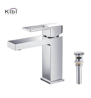 KIBI USA C-KBF1002CH-KPW100CH Cubic Single Handle Bathroom Vanity Sink Faucet with Pop Up Drain
