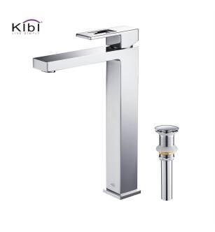 KIBI USA C-KBF1003CH-KPW101CH Cubic Single Handle Bathroom Vessel Sink Faucet with Pop Up Drain