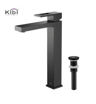 KIBI USA C-KBF1003MB-KPW101MB Cubic Single Handle Bathroom Vessel Sink Faucet with Pop Up Drain