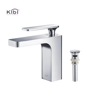 KIBI USA C-KBF1006CH-KPW100CH Infinity Single Handle Bathroom Vanity Sink Faucet with Pop Up Drain