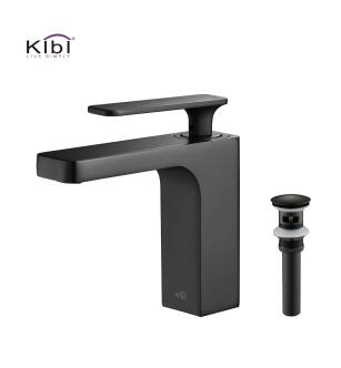 KIBI USA C-KBF1006MB-KPW100MB Infinity Single Handle Bathroom Vanity Sink Faucet with Pop Up Drain