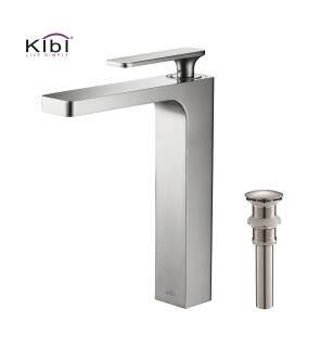 KIBI USA C-KBF1007BN-KPW101BN Infinity Single Handle Bathroom Vessel Sink Faucet with Pop Up Drain