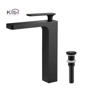 KIBI USA C-KBF1007MB-KPW101MB Infinity Single Handle Bathroom Vessel Sink Faucet with Pop Up Drain