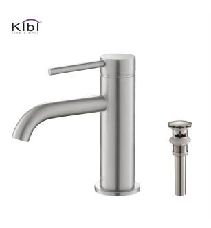 KIBI USA C-KBF1008BN-KPW100BN Circular Single Handle Bathroom Vanity Sink Faucet with Pop Up Drain