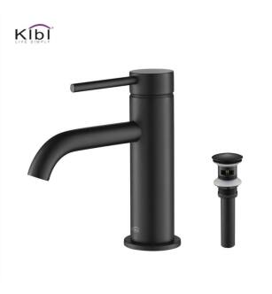 KIBI USA C-KBF1008MB-KPW100MB Circular Single Handle Bathroom Vanity Sink Faucet with Pop Up Drain