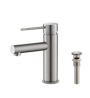 KIBI USA C-KBF1010BN-KPW100BN Circular X Single Handle Bathroom Vanity Sink Faucet with Pop Up Drain