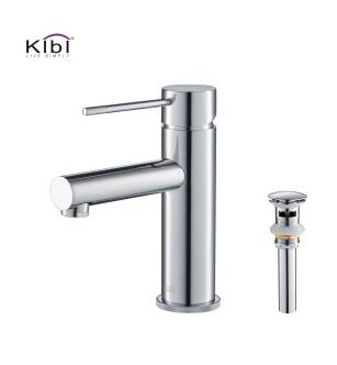 KIBI USA C-KBF1010CH-KPW100CH Circular X Single Handle Bathroom Vanity Sink Faucet with Pop Up Drain
