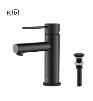 KIBI USA C-KBF1010MB-KPW100MB Circular X Single Handle Bathroom Vanity Sink Faucet with Pop Up Drain