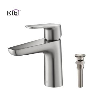 KIBI USA C-KBF1011BN-KPW100BN Harmony Single Handle Bathroom Vanity Sink Faucet with Pop Up Drain