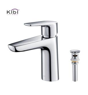 KIBI USA C-KBF1011CH-KPW100CH Harmony Single Handle Bathroom Vanity Sink Faucet with Pop Up Drain